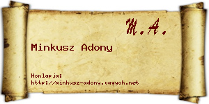 Minkusz Adony névjegykártya